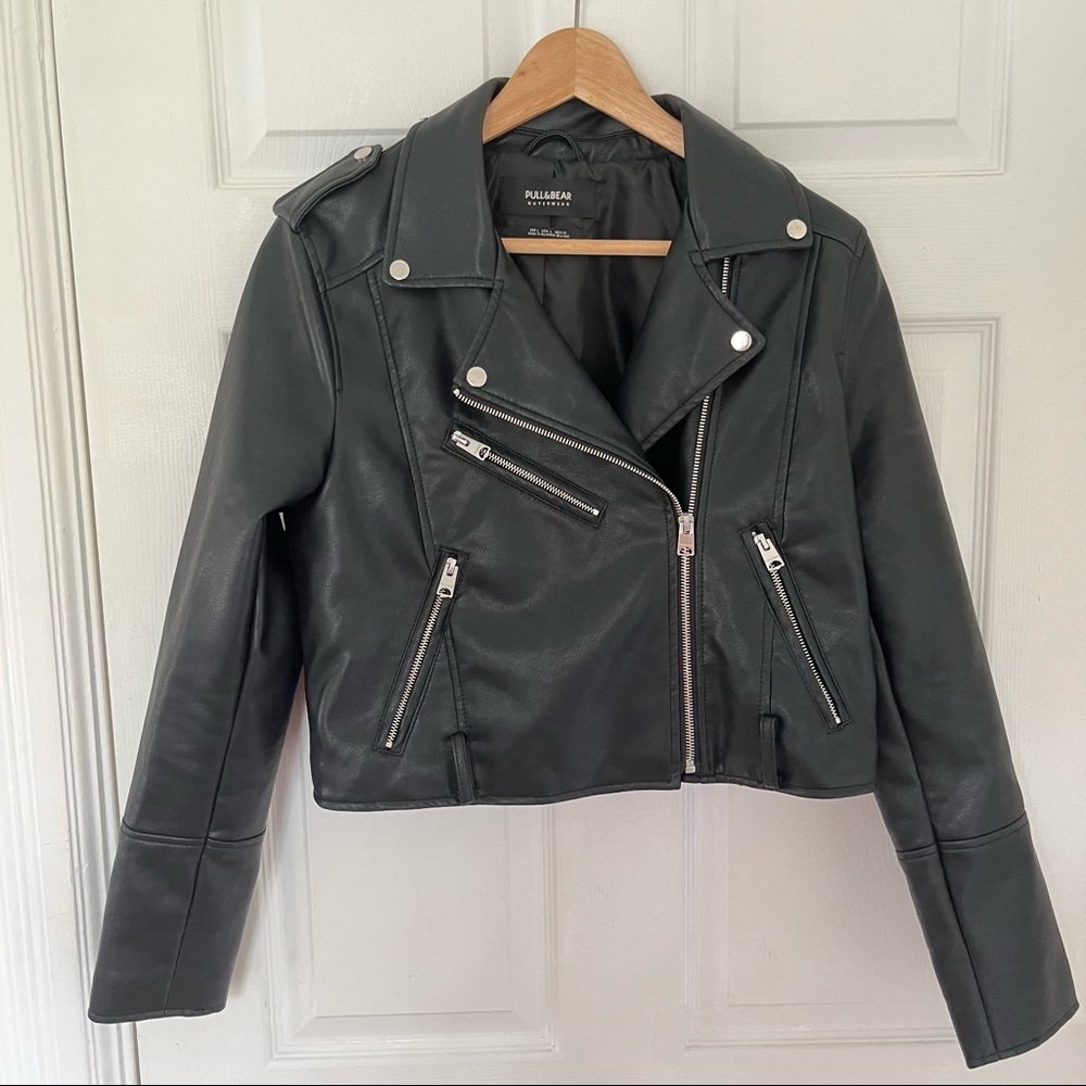 asos Pull&Bear Faux Leather Moto Jacket